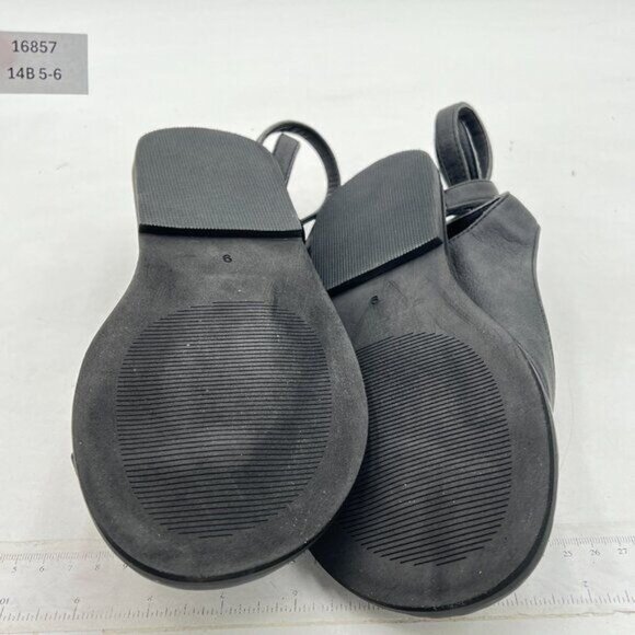 FOWT Black Split Round Toe Sandals Lace up Strappy Soft Flip Flop Casual Flats - Picture 7 of 8